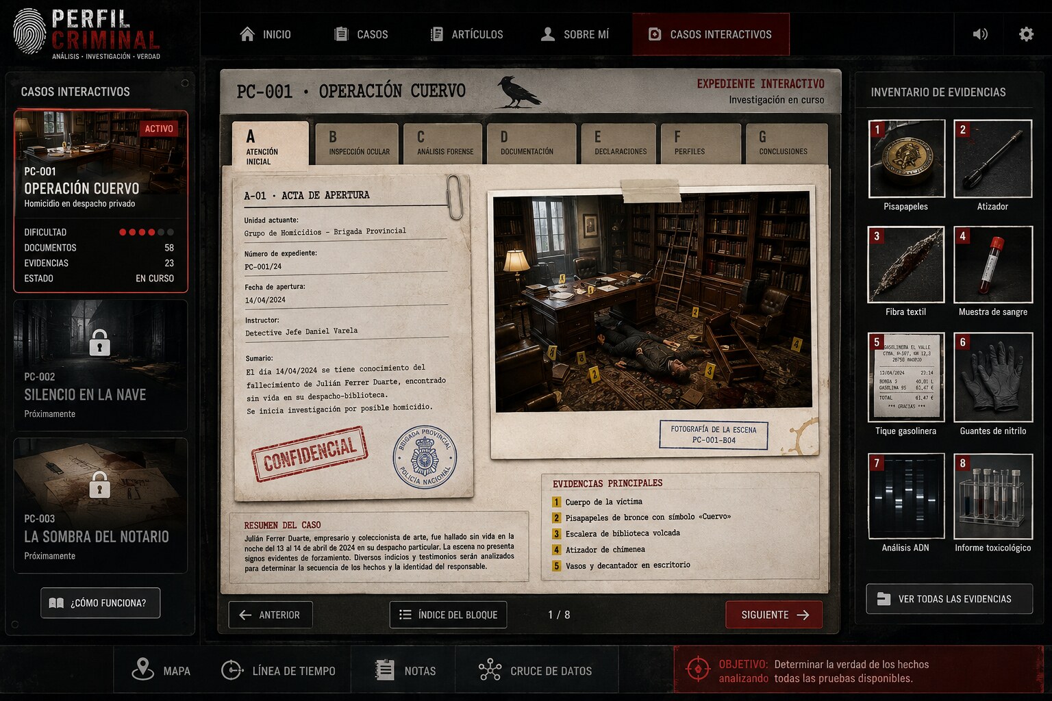 Despacho biblioteca del caso Operación Cuervo