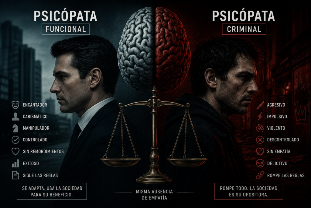 diferencia entre psicópata funcional y psicópata criminal
